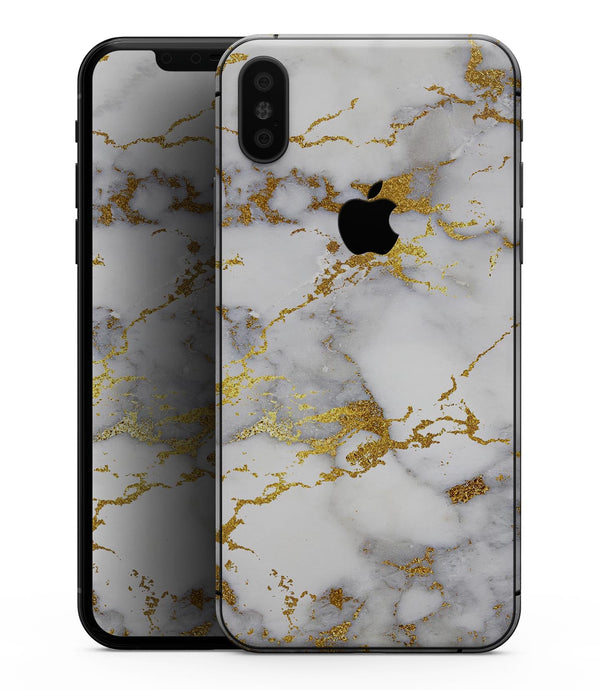 Marble & Digital Gold Foil V7 - iPhone XS MAX, XS/X, 8/8+, 7/7+, 5/5S/SE Skin-Kit (All iPhones Avaiable)