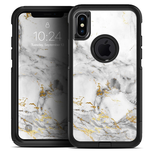Marble & Digital Gold Foil V8 - Skin Kit for the iPhone OtterBox Cases
