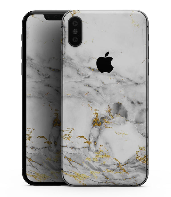 Marble & Digital Gold Foil V8 - iPhone XS MAX, XS/X, 8/8+, 7/7+, 5/5S/SE Skin-Kit (All iPhones Avaiable)