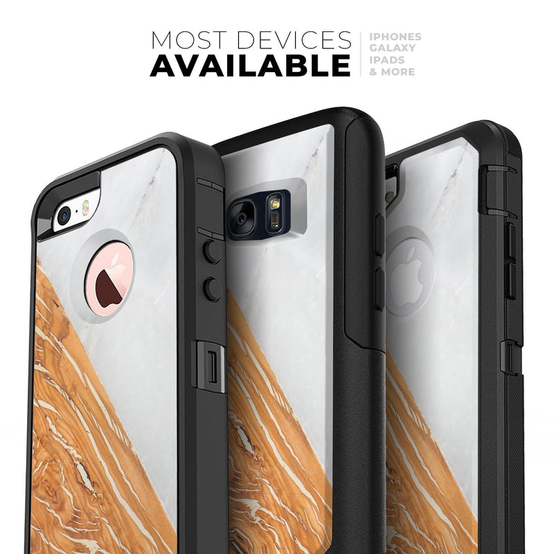 Marble & Wood Mix V2 - Skin Kit for the iPhone OtterBox Cases