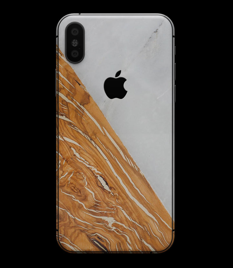 Marble & Wood Mix V2 - iPhone XS MAX, XS/X, 8/8+, 7/7+, 5/5S/SE Skin-Kit (All iPhones Avaiable)