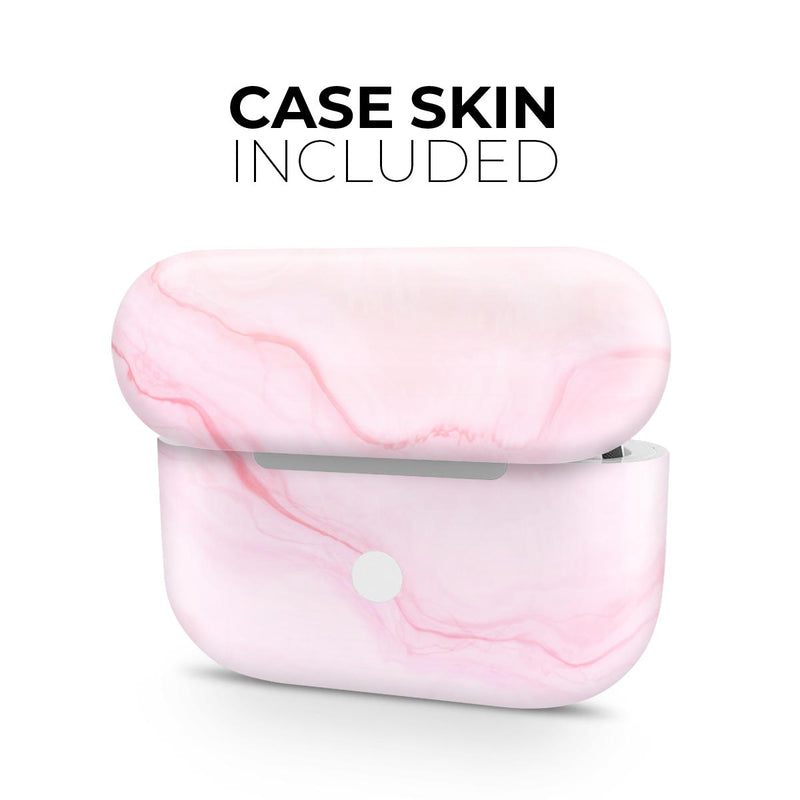 Marble Surface V1 Pink - Full Body Skin Decal Wrap Kit for the Wireless Bluetooth Apple Airpods Pro, AirPods Gen 1 or Gen 2 with Wireless Charging