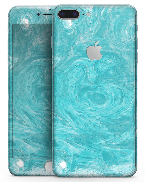 Marble Surface V1 Teal - Skin-kit for the iPhone 8 or 8 Plus