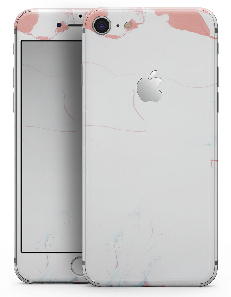 Marbleized Coral and Mint v1 - Skin-kit for the iPhone 8 or 8 Plus