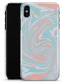 Marbleized Mint and Coral - iPhone X Clipit Case