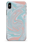 Marbleized Mint and Coral - iPhone X Clipit Case