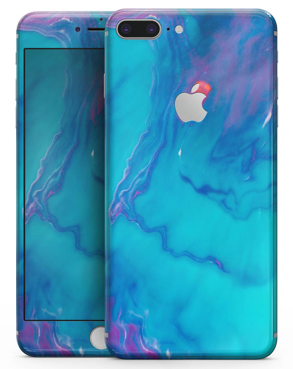 Marbleized Ocean Blue - Skin-kit for the iPhone 8 or 8 Plus