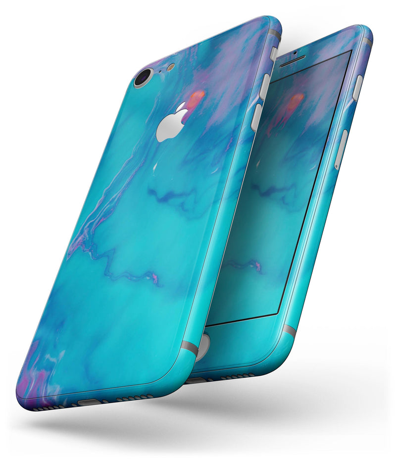 Marbleized Ocean Blue - Skin-kit for the iPhone 8 or 8 Plus