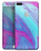 Marbleized Pink Ocean Blue v32 - Skin-kit for the iPhone 8 or 8 Plus