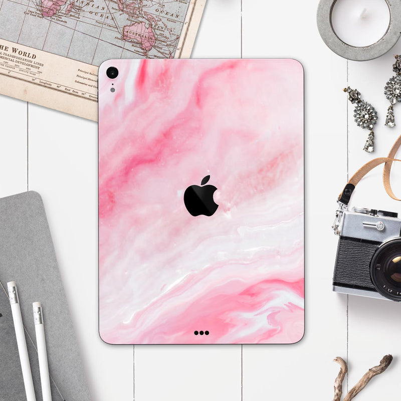 Marbleized Pink Paradise V6 - Full Body Skin Decal for the Apple iPad Pro 12.9", 11", 10.5", 9.7", Air or Mini (All Models Available)