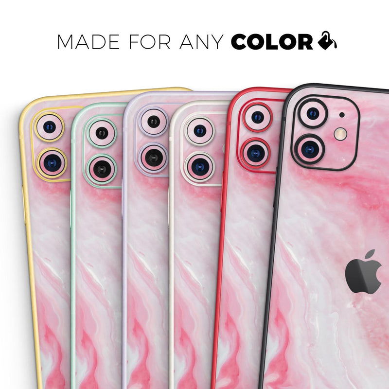 Marbleized Pink Paradise V6 - Skin-Kit compatible with the Apple iPhone 12, 12 Pro Max, 12 Mini, 11 Pro or 11 Pro Max (All iPhones Available)