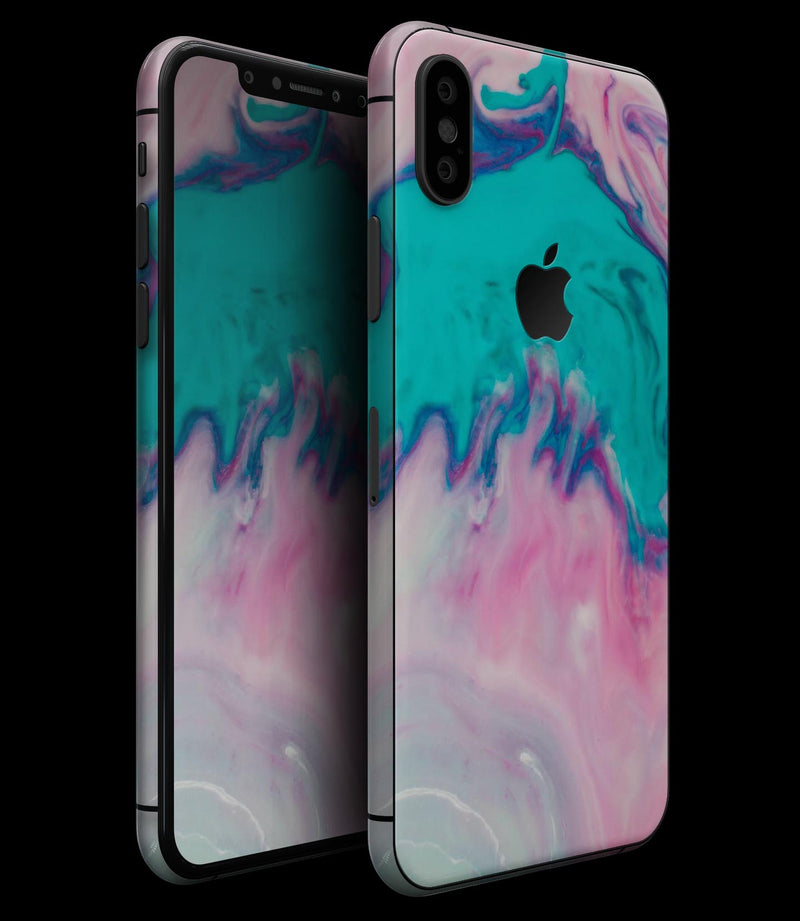 Marbleized Pink and Blue Paradise V432 - iPhone XS MAX, XS/X, 8/8+, 7/7+, 5/5S/SE Skin-Kit (All iPhones Avaiable)