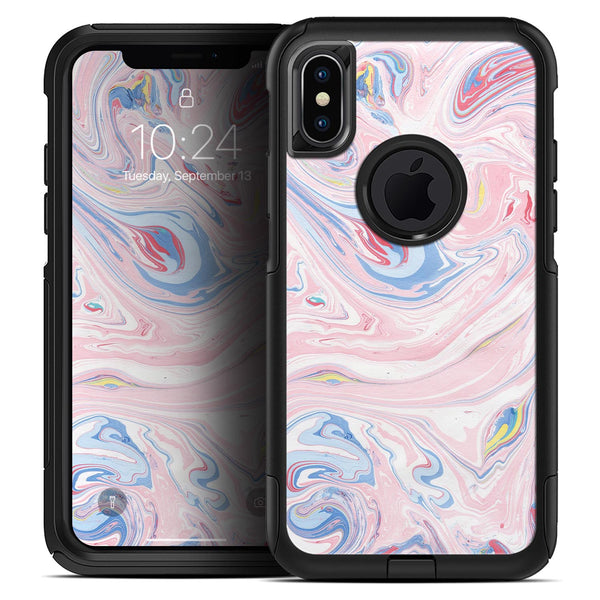 Marbleized Pink and Blue Swirl V2123 - Skin Kit for the iPhone OtterBox Cases