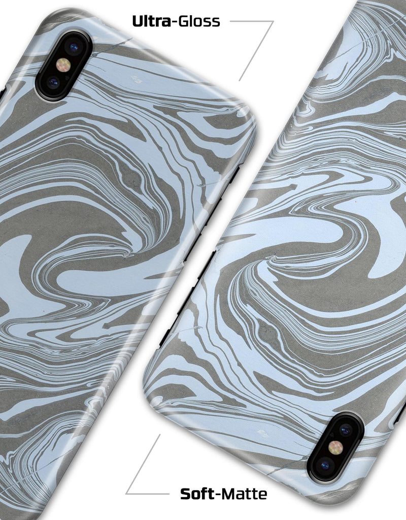 Marbleized Swirling Blue and Gray - iPhone X Clipit Case