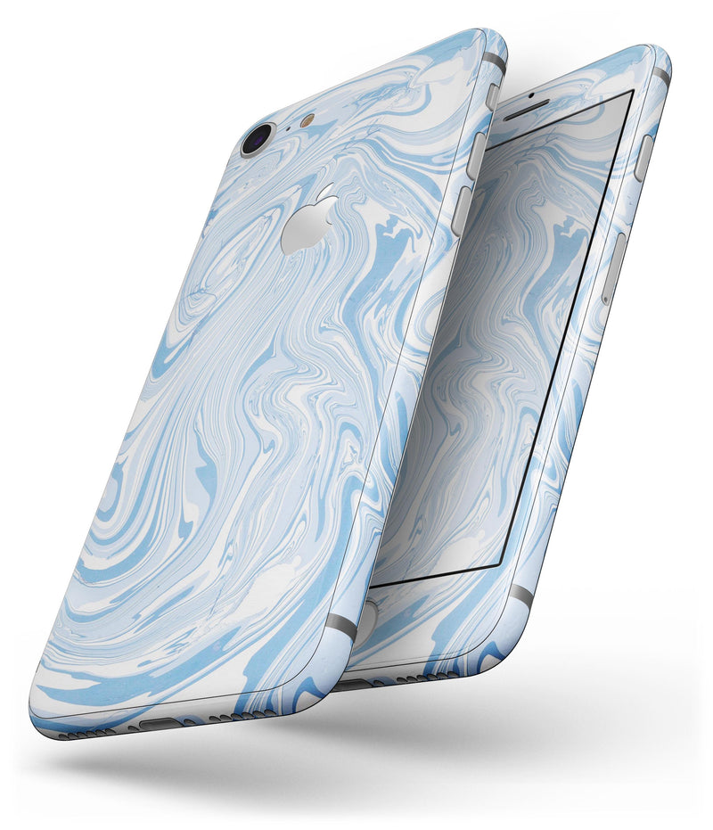 Marbleized Swirling Blues - Skin-kit for the iPhone 8 or 8 Plus