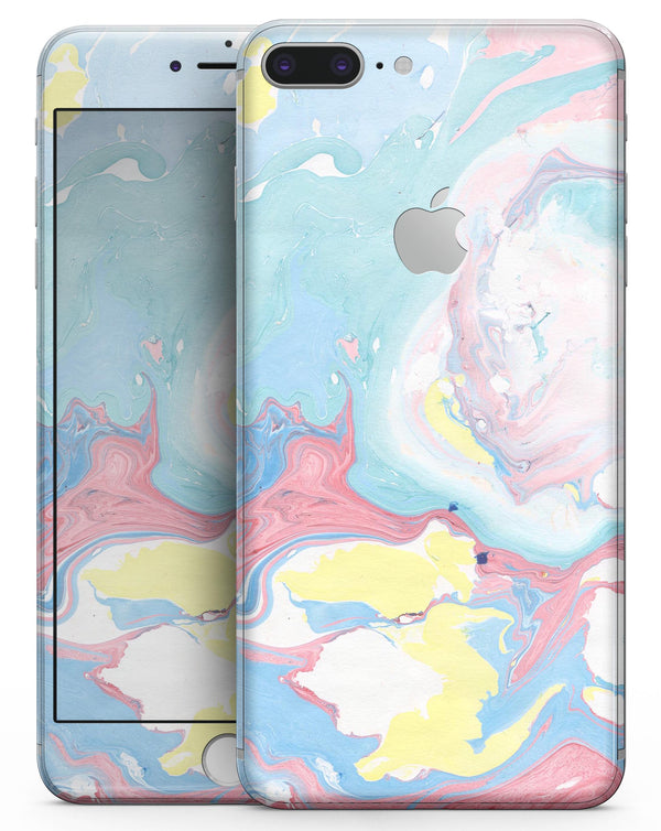 Marbleized Swirling Cotton Candy - Skin-kit for the iPhone 8 or 8 Plus