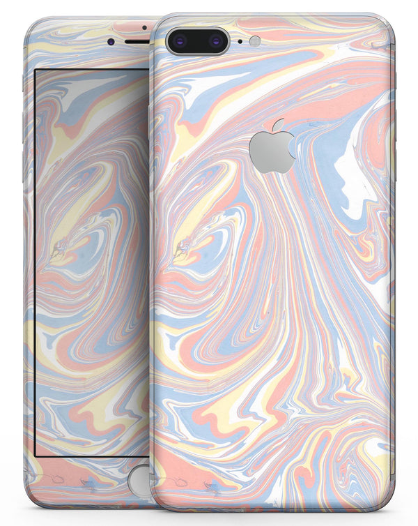 Marbleized Swirling Fun Coral - Skin-kit for the iPhone 8 or 8 Plus