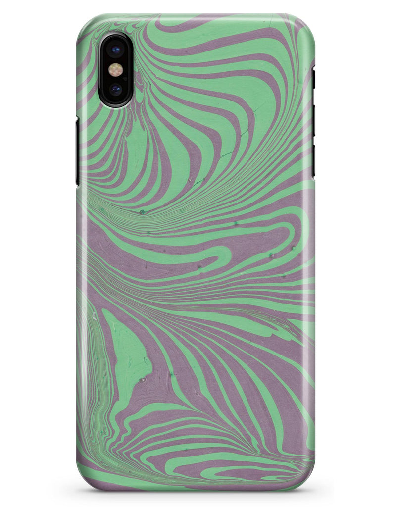 Marbleized Swirling Green and Gray v4 - iPhone X Clipit Case