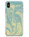 Marbleized Swirling Mint and Yellow - iPhone X Clipit Case