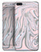 Marbleized Swirling Pink and Gray v4 - Skin-kit for the iPhone 8 or 8 Plus
