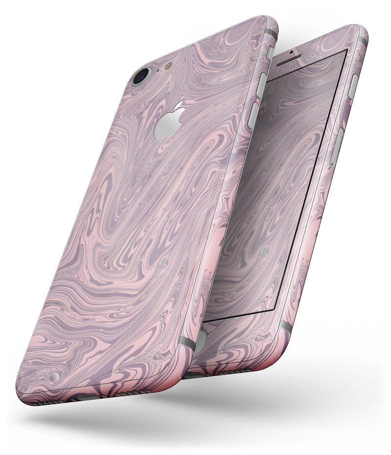 Marbleized Swirling Pink and Purple - Skin-kit for the iPhone 8 or 8 Plus