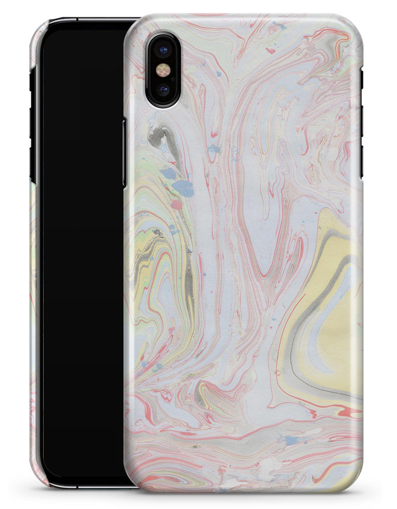 Marbleized Swirling Pink and Yellow v3 - iPhone X Clipit Case
