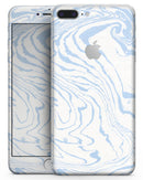 Marbleized Swirling Soft Blue - Skin-kit for the iPhone 8 or 8 Plus