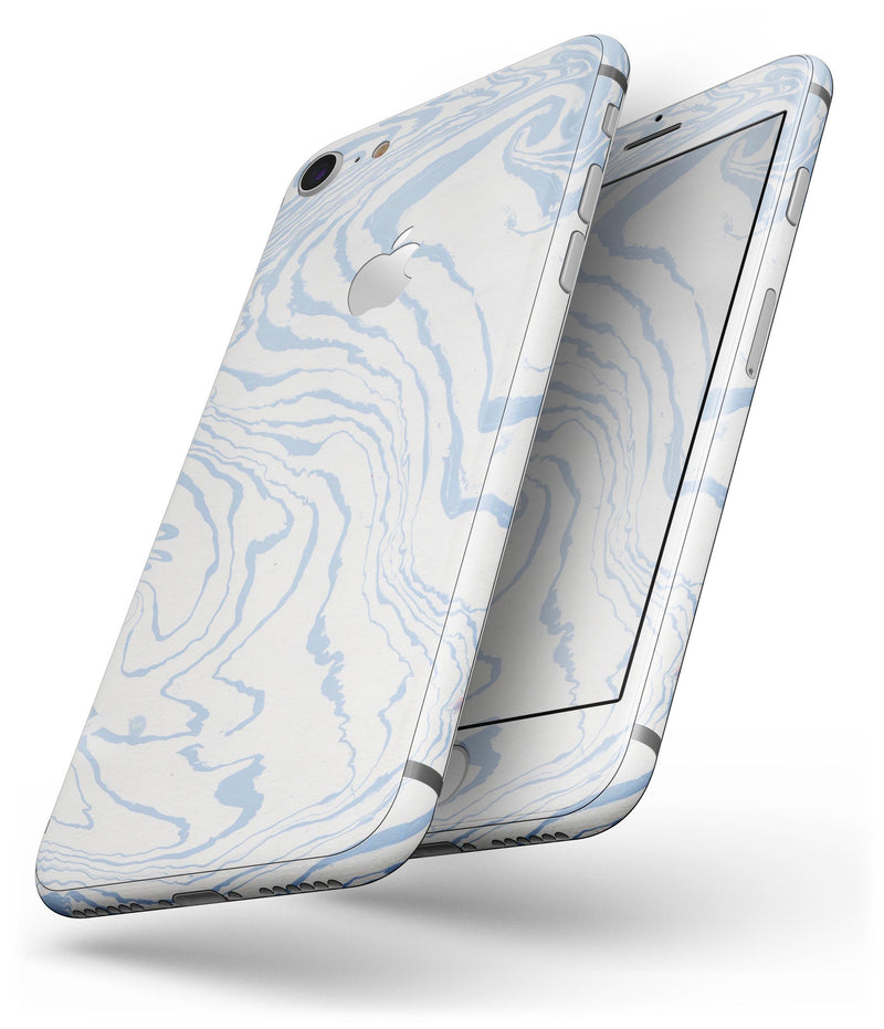 Marbleized Swirling Soft Blue - Skin-kit for the iPhone 8 or 8 Plus