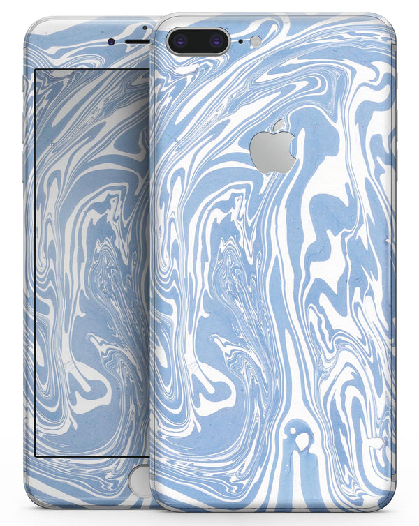Marbleized Swirling Subtle Blue - Skin-kit for the iPhone 8 or 8 Plus