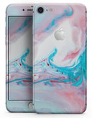Marbleized Teal and Pink V2 - Skin-kit for the iPhone 8 or 8 Plus