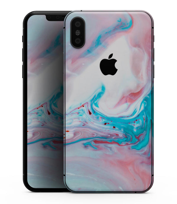 Marbleized Teal and Pink V2 - iPhone XS MAX, XS/X, 8/8+, 7/7+, 5/5S/SE Skin-Kit (All iPhones Avaiable)