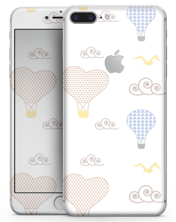Micro Dot Hot Air Balloon Sketch  - Skin-kit for the iPhone 8 or 8 Plus