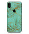 Mint Marble & Digital Gold Foil V12 - iPhone XS MAX, XS/X, 8/8+, 7/7+, 5/5S/SE Skin-Kit (All iPhones Avaiable)