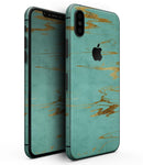 Mint Marble & Digital Gold Foil V2 - iPhone XS MAX, XS/X, 8/8+, 7/7+, 5/5S/SE Skin-Kit (All iPhones Avaiable)