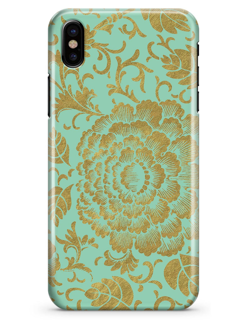 Mint and Gold Floral v2 - iPhone X Clipit Case