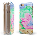 Mixed ColorOil iPhone 6/6s or 6/6s Plus 2-Piece Hybrid INK-Fuzed Case