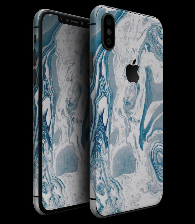 Mixtured Blue 57 Textured Marble - iPhone XS MAX, XS/X, 8/8+, 7/7+, 5/5S/SE Skin-Kit (All iPhones Avaiable)