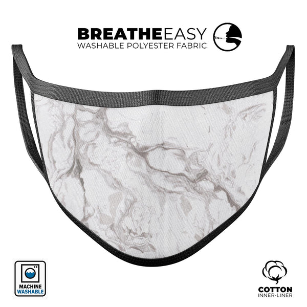 Mixtured Gray 157 Textured Marble - Made in USA Mouth Cover Unisex Anti-Dust Cotton Blend Reusable & Washable Face Mask with Adjustable Sizing for Adult or Child