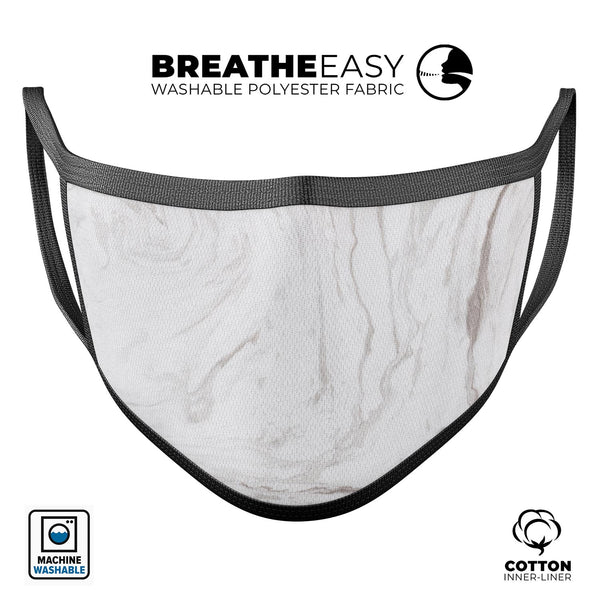 Mixtured Gray 199 Textured Marble - Made in USA Mouth Cover Unisex Anti-Dust Cotton Blend Reusable & Washable Face Mask with Adjustable Sizing for Adult or Child