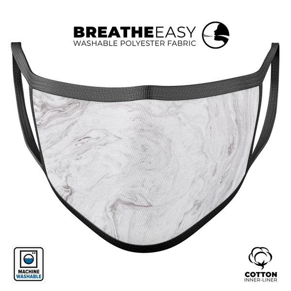 Mixtured Gray v12 Textured Marble - Made in USA Mouth Cover Unisex Anti-Dust Cotton Blend Reusable & Washable Face Mask with Adjustable Sizing for Adult or Child