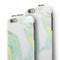Mixtured Mint and Yellow Textured Marble iPhone 6/6s or 6/6s Plus 2-Piece Hybrid INK-Fuzed Case