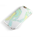 Mixtured Mint and Yellow Textured Marble iPhone 6/6s or 6/6s Plus 2-Piece Hybrid INK-Fuzed Case