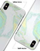 Mixtured Mint and Yellow Textured Marble - iPhone X Clipit Case