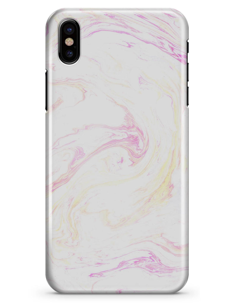 Mixtured Pink-Yellow Textured Marble - iPhone X Clipit Case