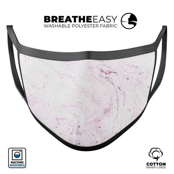 Mixtured Pink Textured Marble - Made in USA Mouth Cover Unisex Anti-Dust Cotton Blend Reusable & Washable Face Mask with Adjustable Sizing for Adult or Child