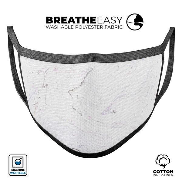 Mixtured Subtle Pink Textured Marble - Made in USA Mouth Cover Unisex Anti-Dust Cotton Blend Reusable & Washable Face Mask with Adjustable Sizing for Adult or Child