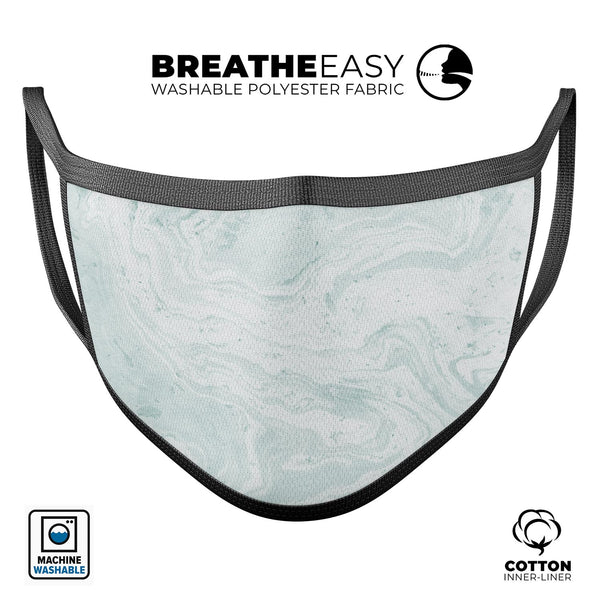 Mixtured Teal v3 Textured Marble - Made in USA Mouth Cover Unisex Anti-Dust Cotton Blend Reusable & Washable Face Mask with Adjustable Sizing for Adult or Child