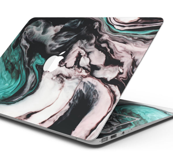 Modern Marble Aqua Mix V10 - Skin Decal Wrap Kit Compatible with the Apple MacBook Pro, Pro with Touch Bar or Air (11", 12", 13", 15" & 16" - All Versions Available)