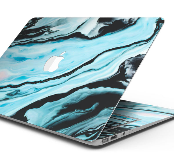 Modern Marble Aqua Mix V15 - Skin Decal Wrap Kit Compatible with the Apple MacBook Pro, Pro with Touch Bar or Air (11", 12", 13", 15" & 16" - All Versions Available)