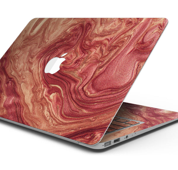 Modern Marble Copper Metallic Mix V2 - Skin Decal Wrap Kit Compatible with the Apple MacBook Pro, Pro with Touch Bar or Air (11", 12", 13", 15" & 16" - All Versions Available)